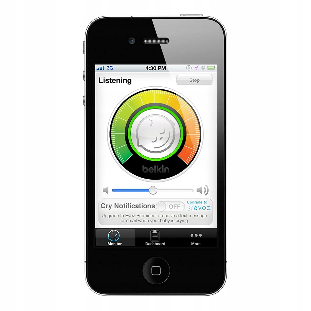 BELKIN WeMo Babydigital baby monitor for iOS devicescolour whitewidth 8 cm, height 10.5 cmmains/battery power