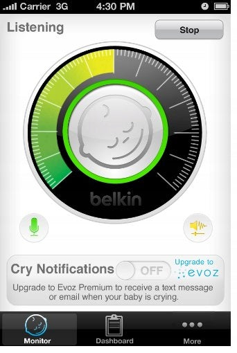 BELKIN WeMo Babydigital baby monitor for iOS devicescolour whitewidth 8 cm, height 10.5 cmmains/battery power
