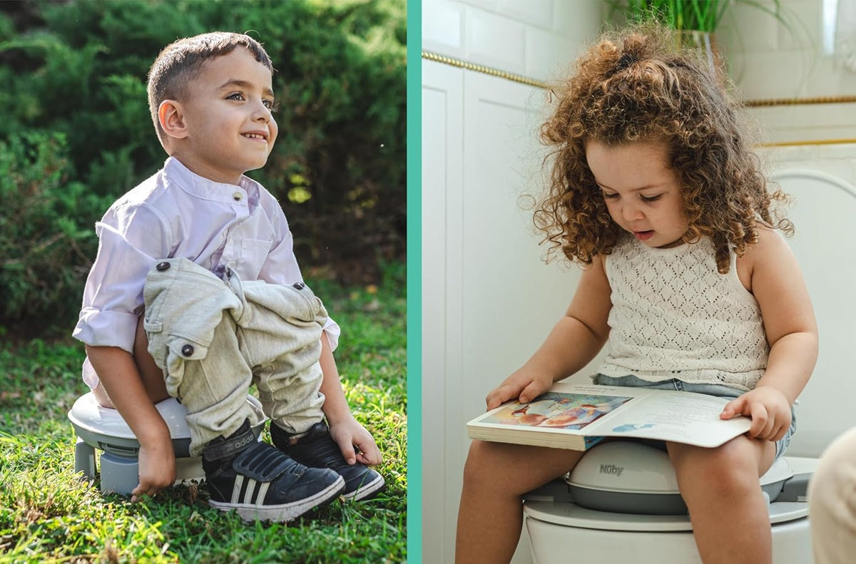 NUBY 3-in-1 travel potty, toilet seat adapter + bags, 18 months+
