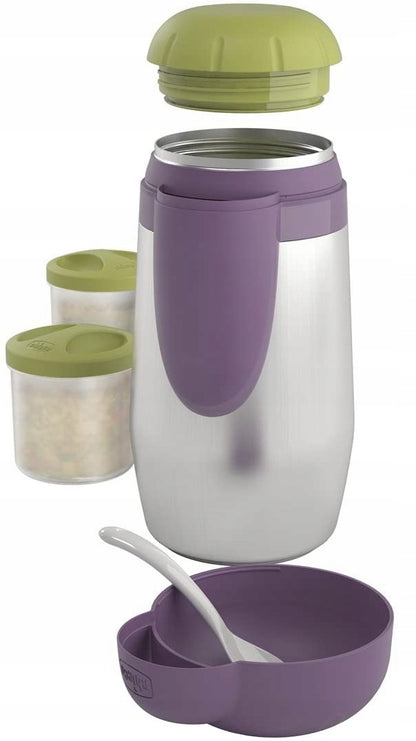 CHICCO stainless steel thermos + 2 containers, 5h
