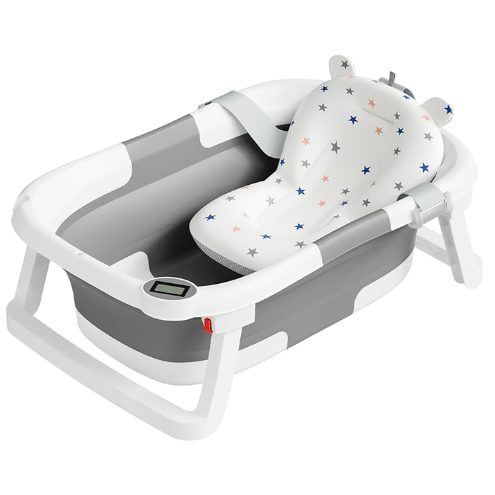 GLENMORE foldable bathtub with drain and thermometer