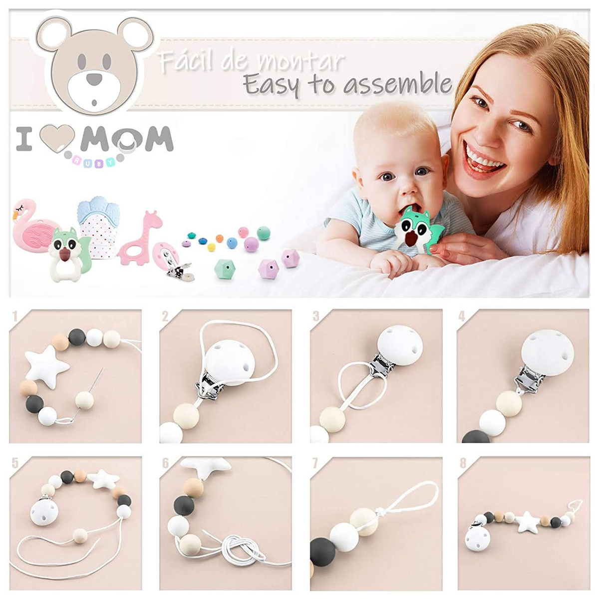 RUBY Artestar DIY pacifier chain kit