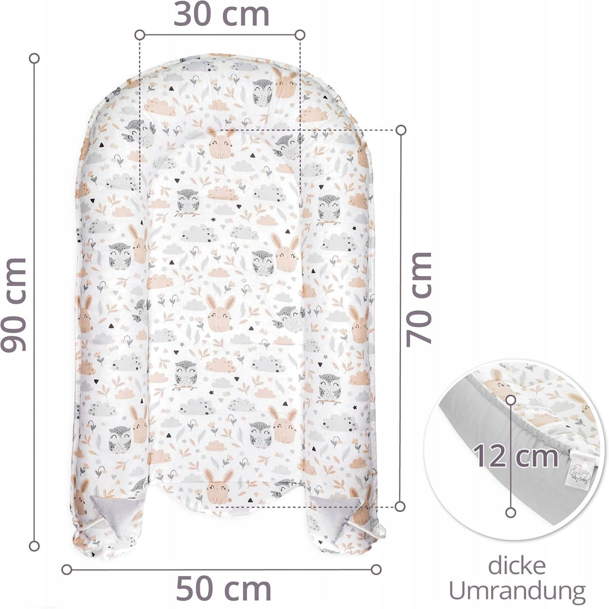 TOTSY BABY kojenecké hnízdo kokon 90 x 50