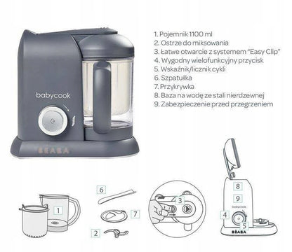 BEABA Babycook KUCHYŇSKÝ ROBOT 4v1 parní hrnec, mixér, ohřívač, rozmrazovač