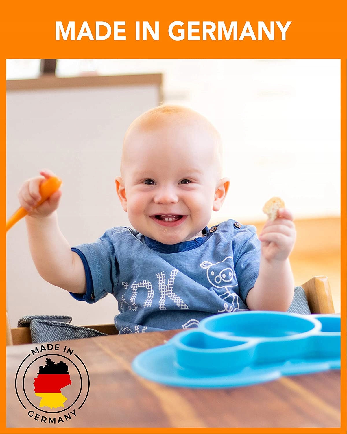 KOKOLIO non-slip placemat plate with 3 compartments