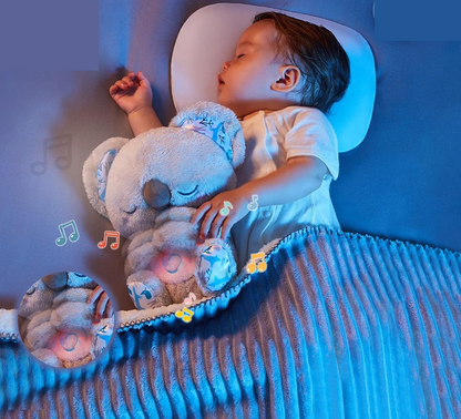 AUBY Spící MEDVÍDEK KOALA pohybující se bříško, ukolébavky, světýlko 25 cm