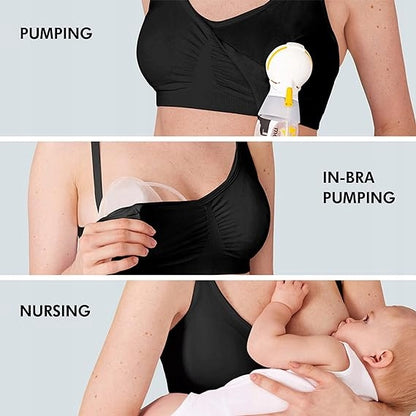 MEDELA 3-in-1 nursing and pumping bra with inserts M