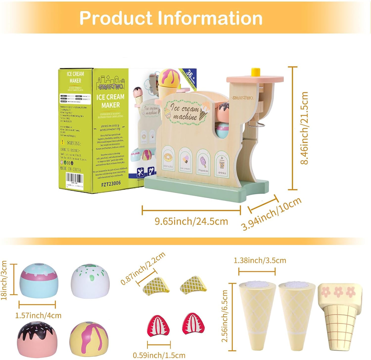 SMARTWO wooden ice cream making set