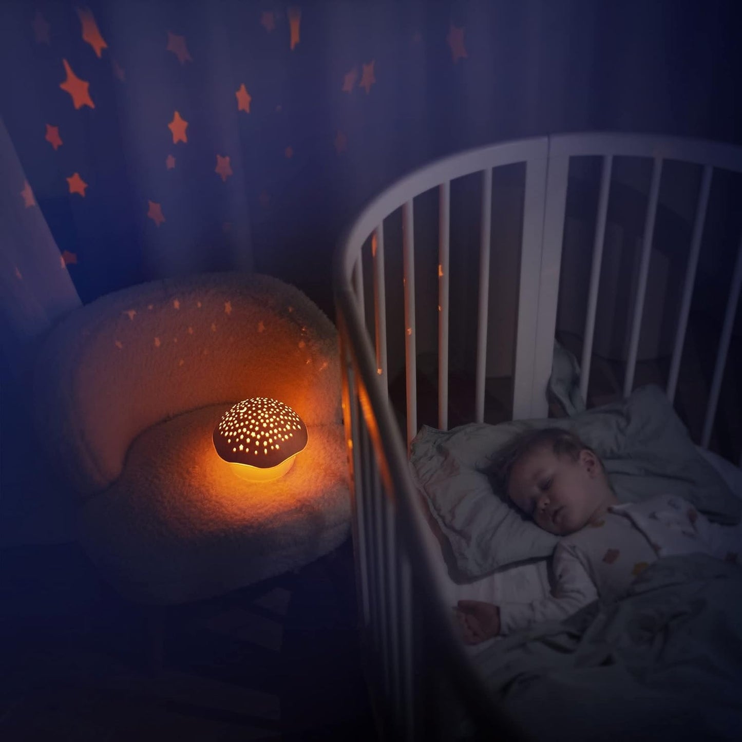 PABOBO Mushroom star projector with melodies and cry sensor GRZYBEK
