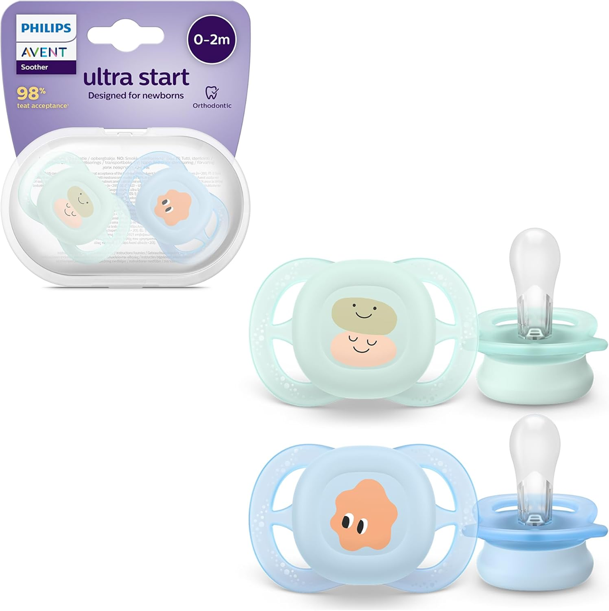 PHILIPS AVENT Ultra Start soothers x2