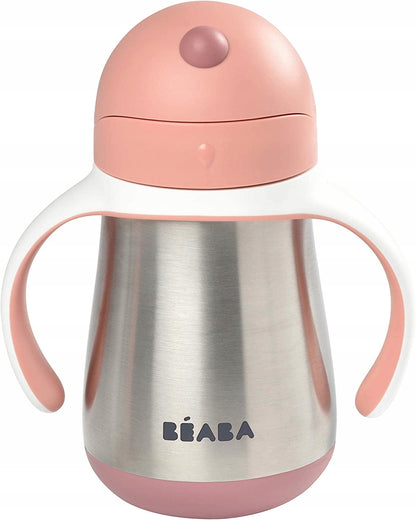 BEABA stainless steel spill-proof straw cup 250 ml