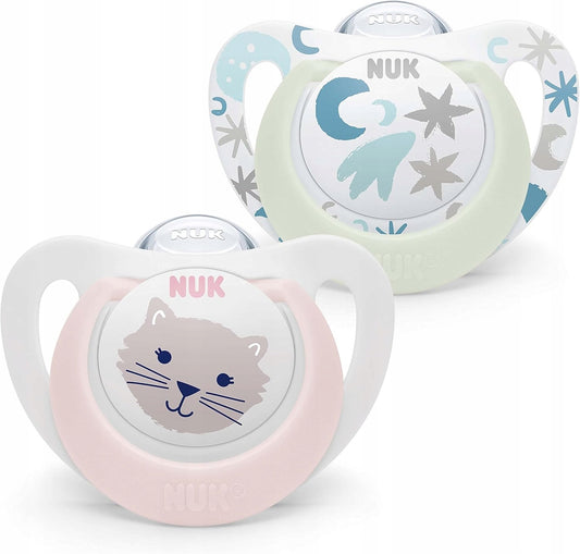 NUK STAR Day&Night uklidňující dudlík x2 0-6 měsíců