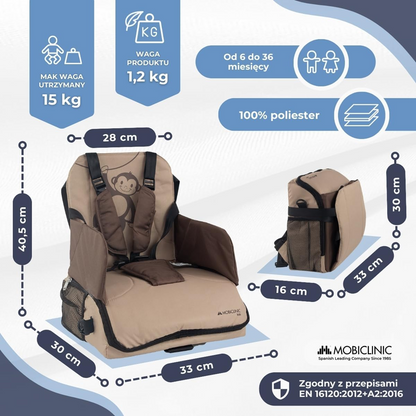 MOBICLINIC Monkey high chair with accessory bag function