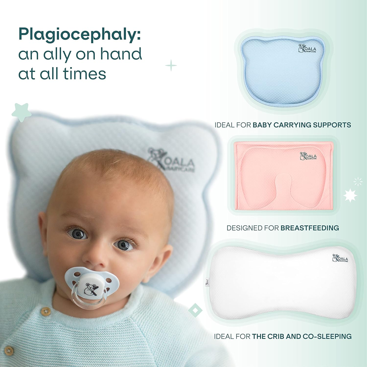 KOALA BABYCARE polštář pro miminka + povlak PREVENCE plagiocefalie
