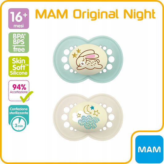 MAM ORIGINAL NIGHT orthodontic soothing pacifiers