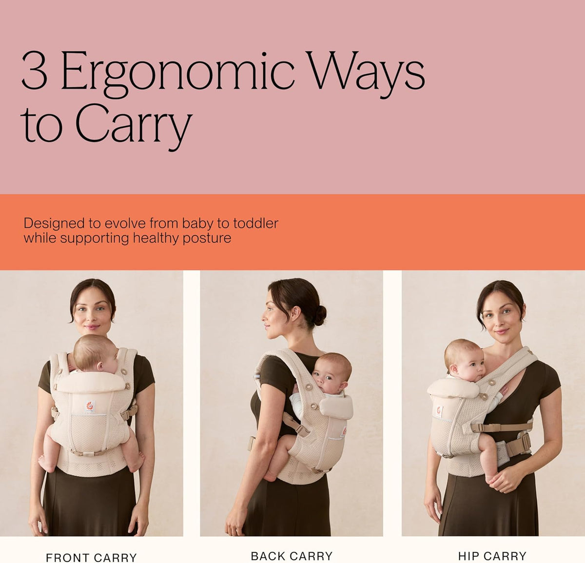 ERGOBABY ADAPT SoftFlex MESH ergonomické nosítko 3,2–20 kg