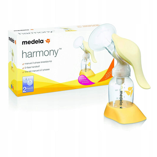 MEDELA Harmony 005.2052 laktator ręczny 2-fazowy U, żółty, z butelką i opakowaniem