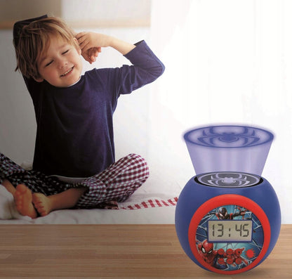 LEXIBOOK Spiderman projektor 3 barvy a budík s LCD displejem