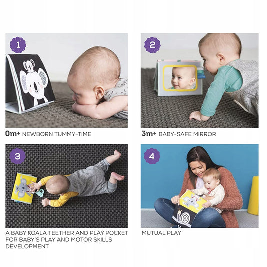 TAF TOYS smyslová kontrastní kniha ZRCÁTKO