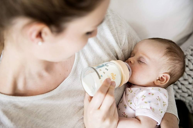 NIP skleněná láhev s dudlíkem velikost S pomalý průtok 120 ml ACTIFLEX
