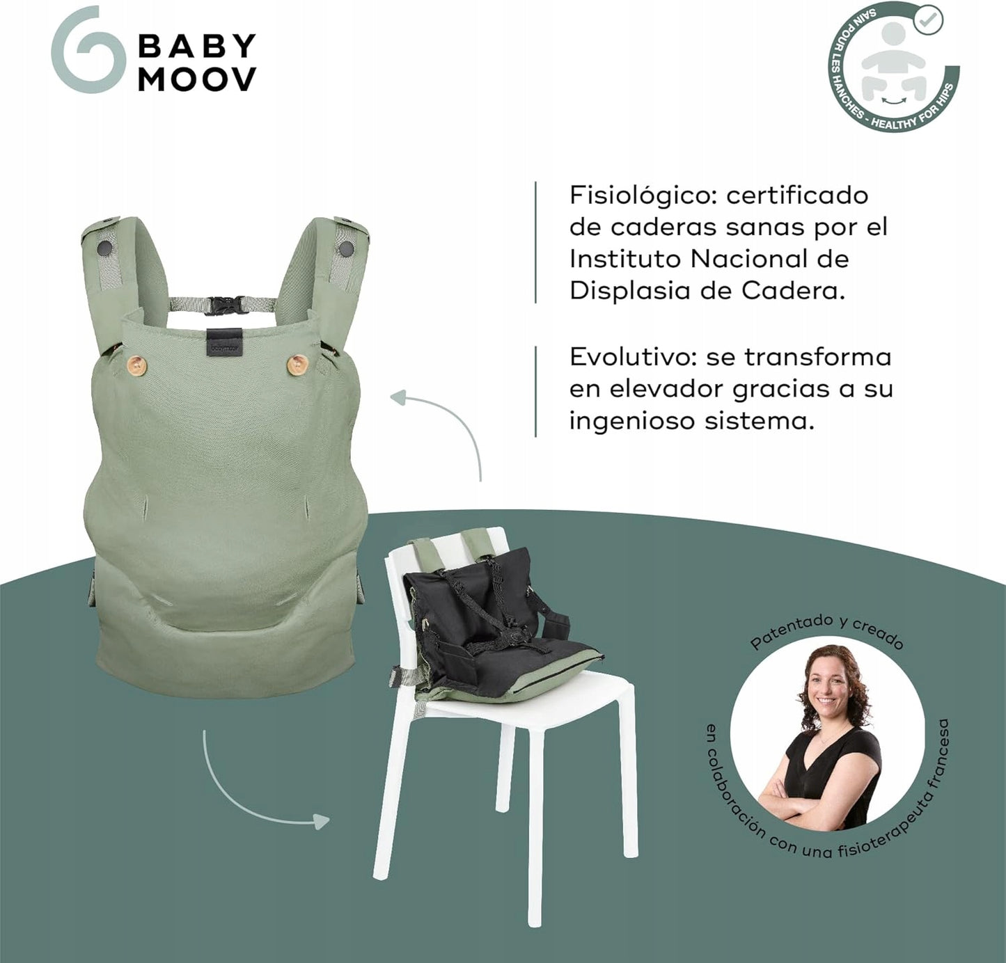 BABYMOOV MOOV&BOOST soft carrier, seat booster 2in1
