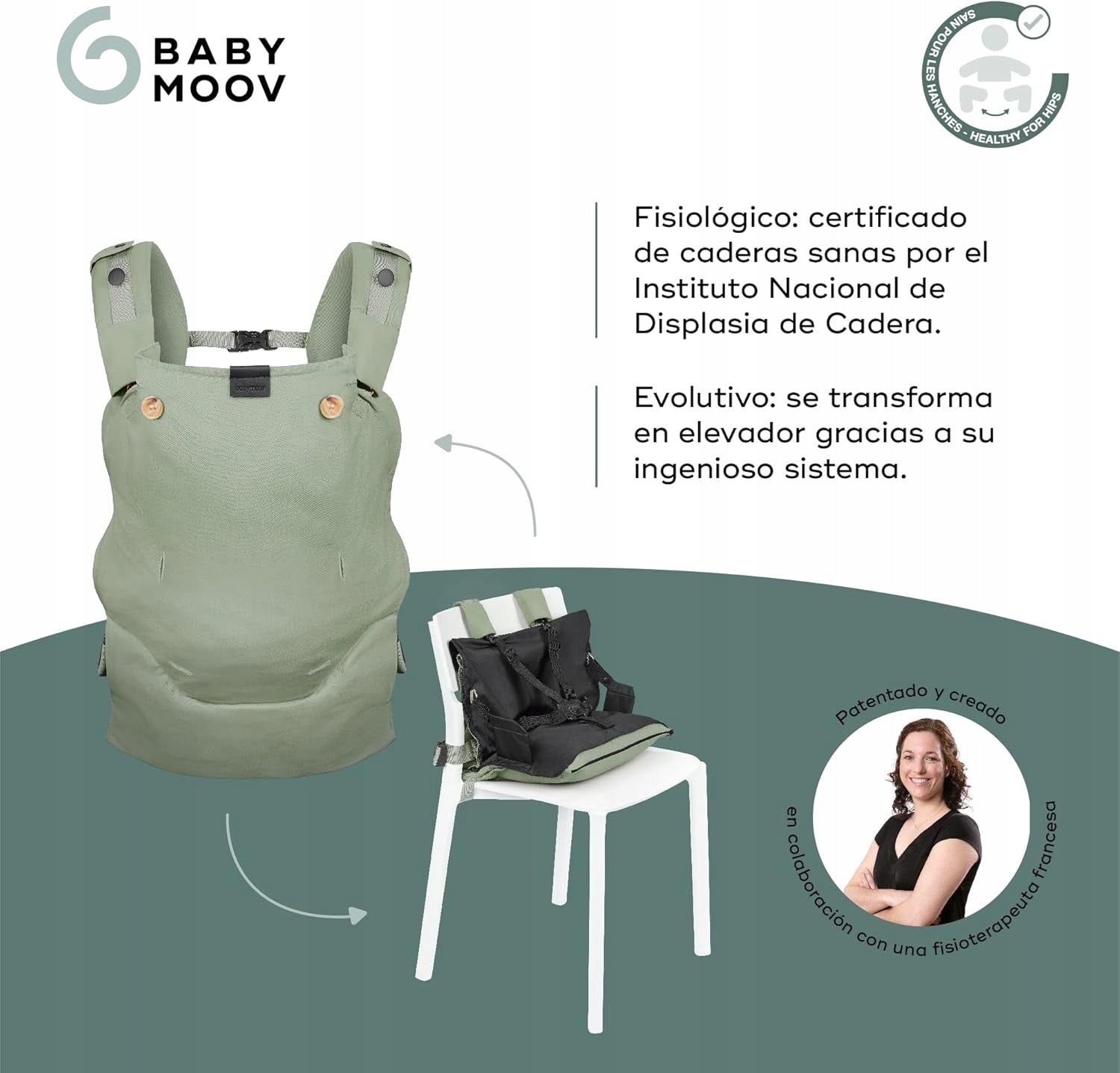 BABYMOOV MOOV&BOOST soft carrier, seat booster 2in1