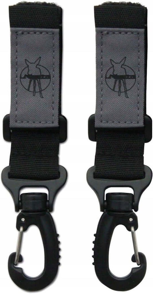 LASSIG Casual Label uchwyty do mocowania torby na ramie wózka 2 sztuki, czarne, regulowane z rzepami