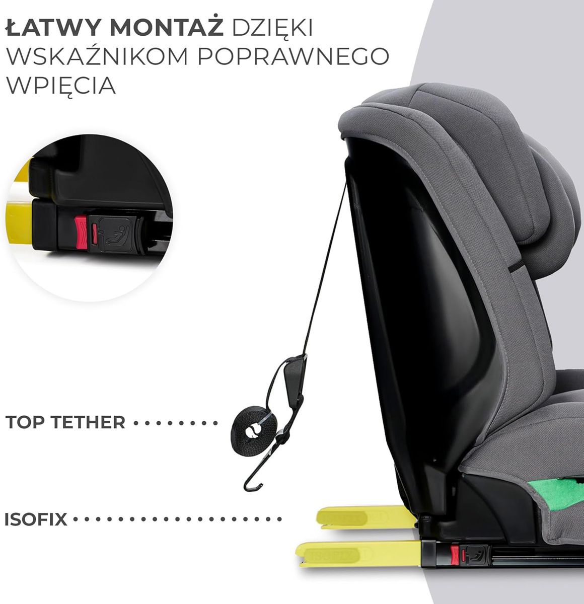 KINDERKRAFT SAFETY FIX 2 i-Size autosedačka 9-36kg skupina 1/2/3 ISOFIX