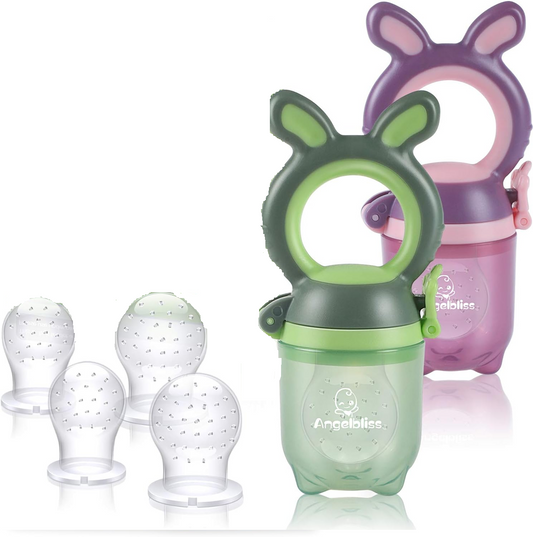 ANGELBLISS kousátko podavač na ovoce pro děti 3-12m 2 kusy 6 náustků