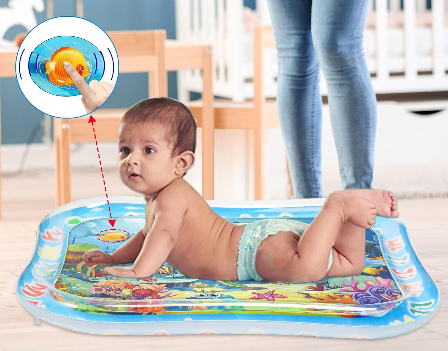 GARNHLOB tummy time water mat 75 x 95 cm SEA CREATURES – product image 4