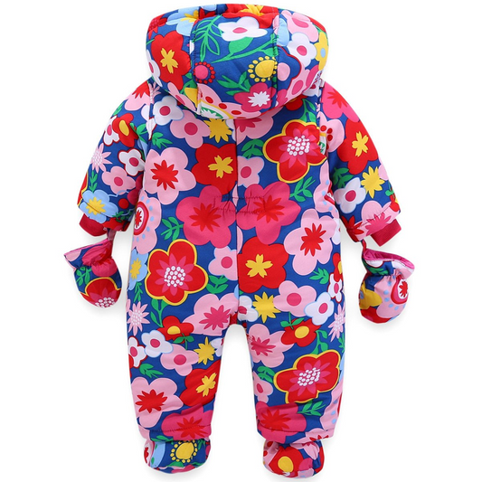 JIAMY winter hooded snowsuit 18–24 months + mittens and booties