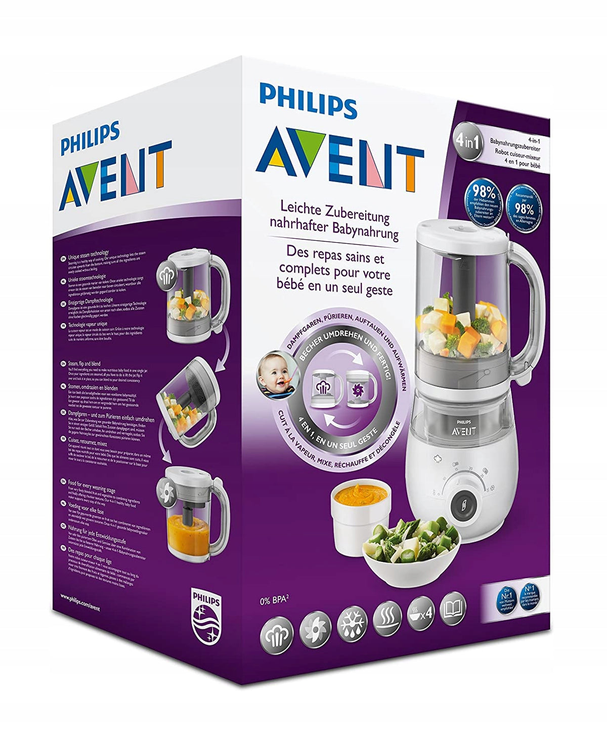 PHILIPS AVENT SCF883/01 4 σε 1 ατμομάγειρας μπλέντερ 1000ml – φωτογραφία προϊόντος 6