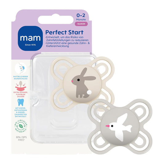 MAM Perfect Start silicone pacifier 0–2 months x2