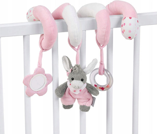 STERNTALER Donkey Emmispiral with toys for pram, cot, car seatage 0 +dominant colour pinkmaterials fabric