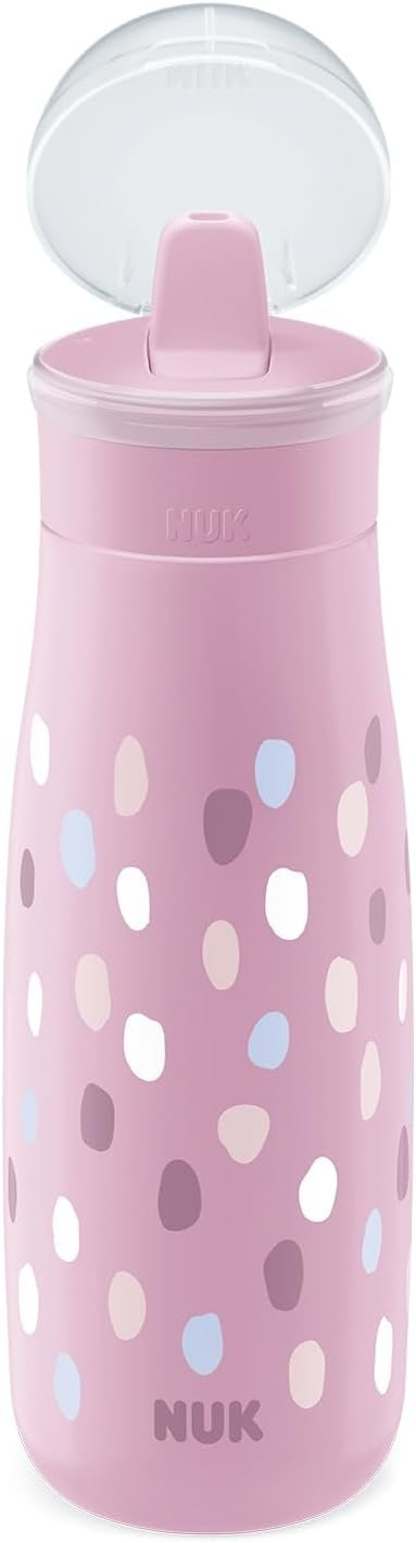 NUK Mini-Me Flip ocelová láhev se slámkou a náustkem 500 ml 12 m+