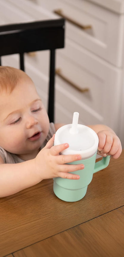 INFANTINO My 1st Tumbler silikonový netekoucí hrnek s pítkem 266 ml 6 m+