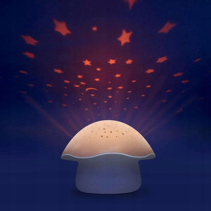 PABOBO Mushroom projektor hvězd s melodiemi a senzorem pláče HOUBIČKA