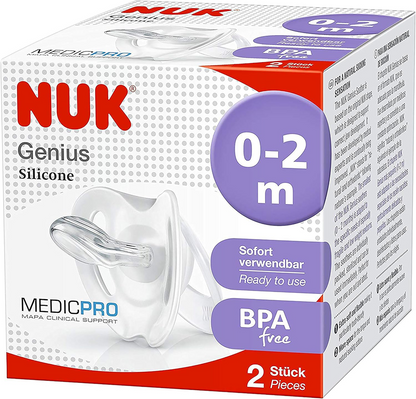 NUK Genius Medic Pro dudlík uklidňující x2 0-2 měsíce