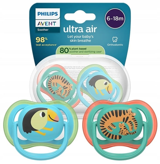 PHILIPS AVENT Ultra Air pacifiers x 2, 6–18 months