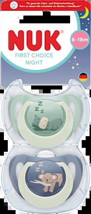 NUK First Choice Night succhietti 6-18 mesi.