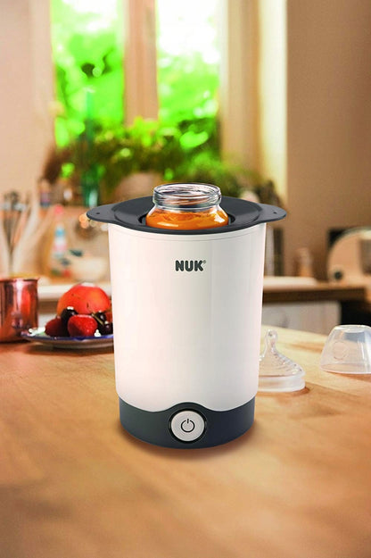 NUK Thermo ExpressBottle and jar warmer (not included)colour black and whitedimensions 11.5 x 14.5 x 16.5