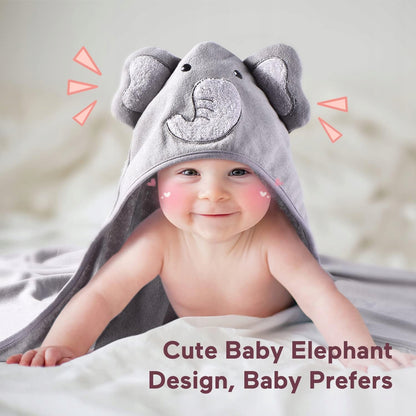 MOMCOZY hooded towels x2 76x76 + 6 24x24 washcloths