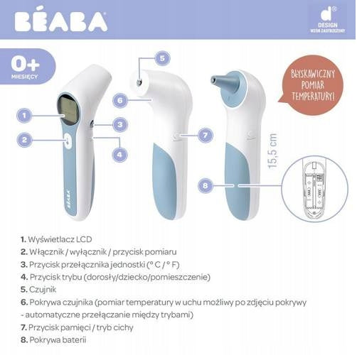 BEABA Thermospeed Non-Contact Thermometer LCD Display
