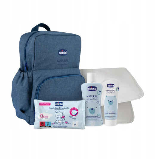 CHICCO Naturalbackpack, nappy bag and accessoriescolour bluewidth approx. 28 cm, length approx. 38 cmmaterial