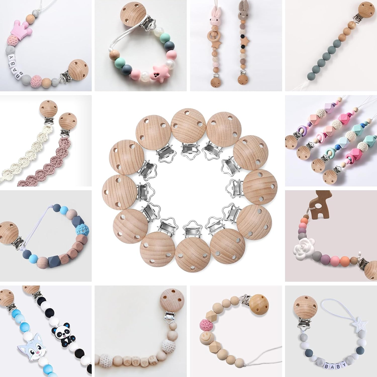 KIGNIOTE clips for pacifier chain