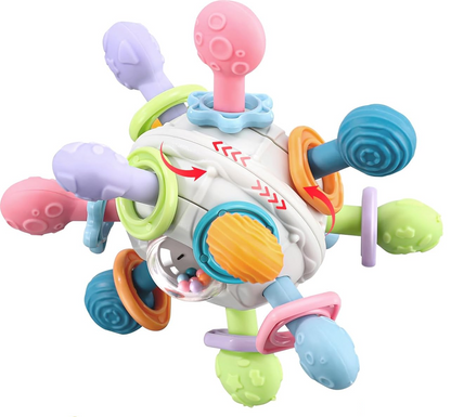 MIUZIFUN Teether Ballsensory teether ballage 0 +multicolouredwidth 9.5 cm, length 10.5 cmmaterials plastic