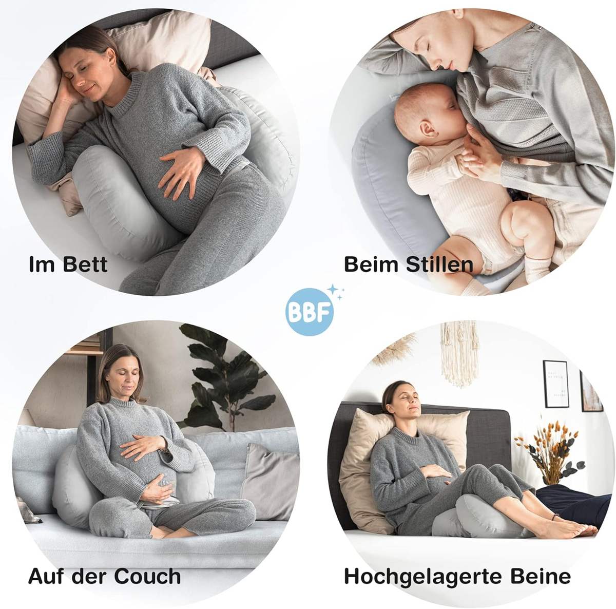 BABYBEFUNmultifunctional pregnancy pillowcolour grey as in the first picturehypoallergenicnew, good condition