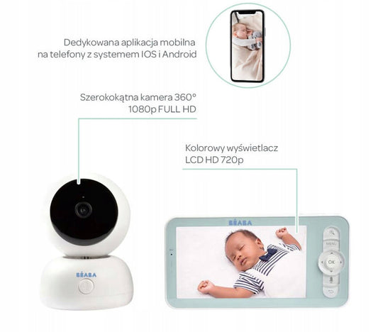 BEABA Zen Premium babyfoon met 360° Full HD-camera en app