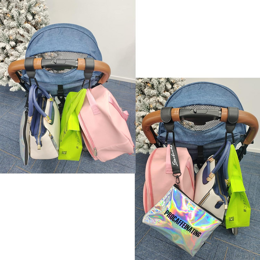 HAKEN Halterungen zur Befestigung einer Tasche am Kinderwagenrahmen 2 Stück KARABINER