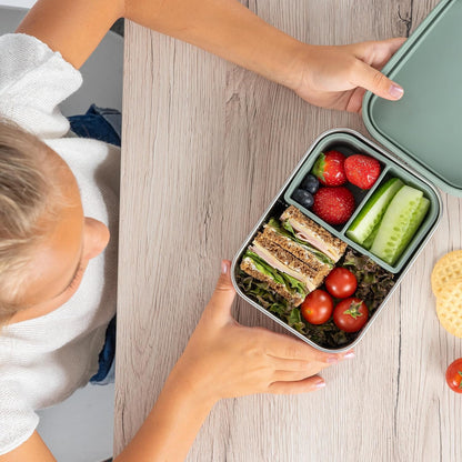 REER stainless steel lunch box with divider 700 ml 12x16 cm